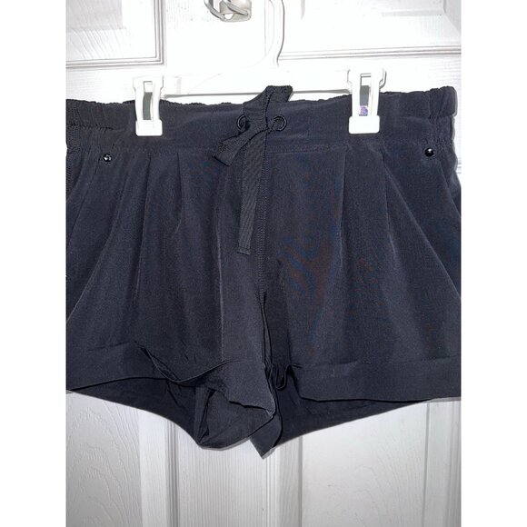 LULULEMON Womens Spring Break Away Shorts Running Drawstring Black Sz 8 - Picture 3 of 9